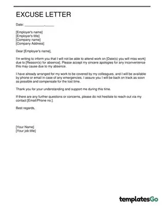 Best Excuses To Miss Work (& Funny) With Samples Letters